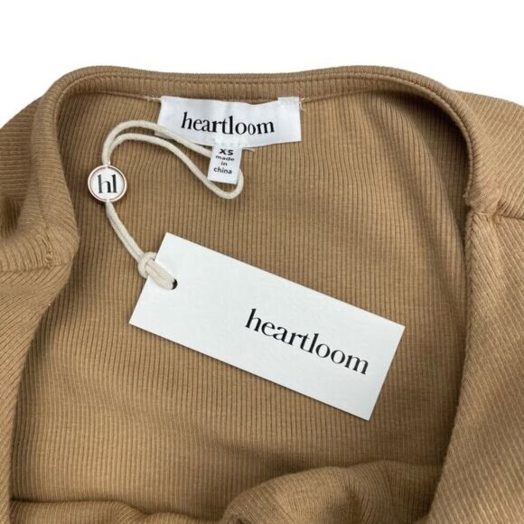 NWT HEARTLOOM Veronica Halter Cut Out Mini Dress Sz XS Camel - Picture 3 of 5